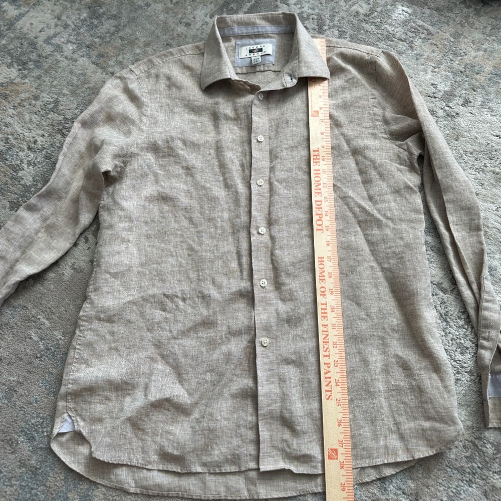 Men's linen shirt - oatmeal/tan color